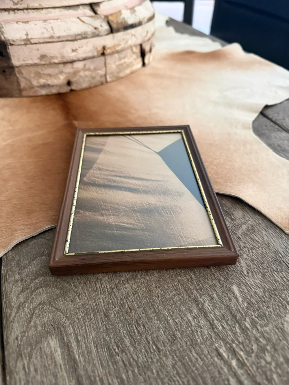 Vintage Gold-Trim Brown & Black Decorative Picture Frames - Set of 2